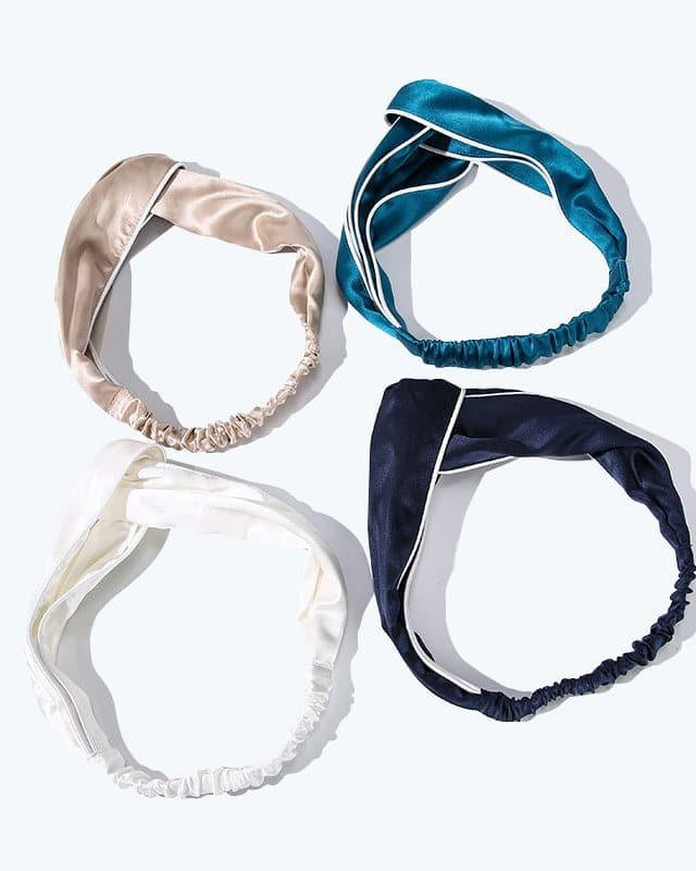 Piping Elastic Silk Hair Bands For Ladies