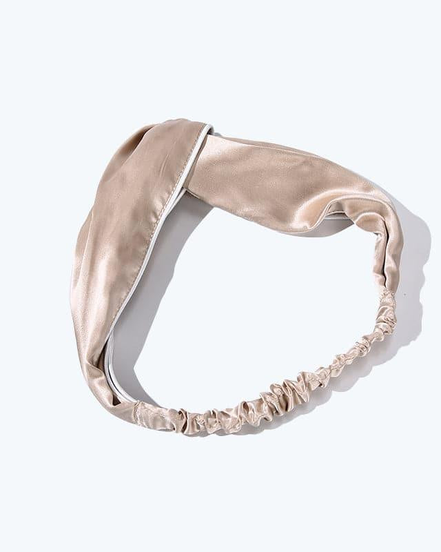 Piping Elastic Silk Hair Bands For Ladies, Champagne
