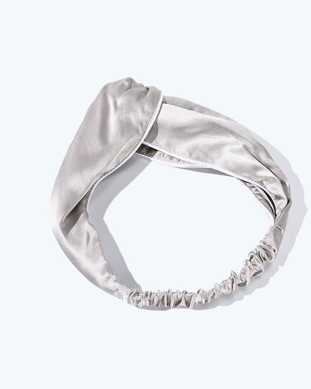 Piping Elastic Silk Hair Bands For Ladies, Grey