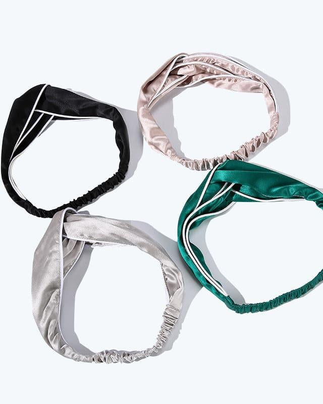 Piping Elastic Silk Hair Bands For Ladies
