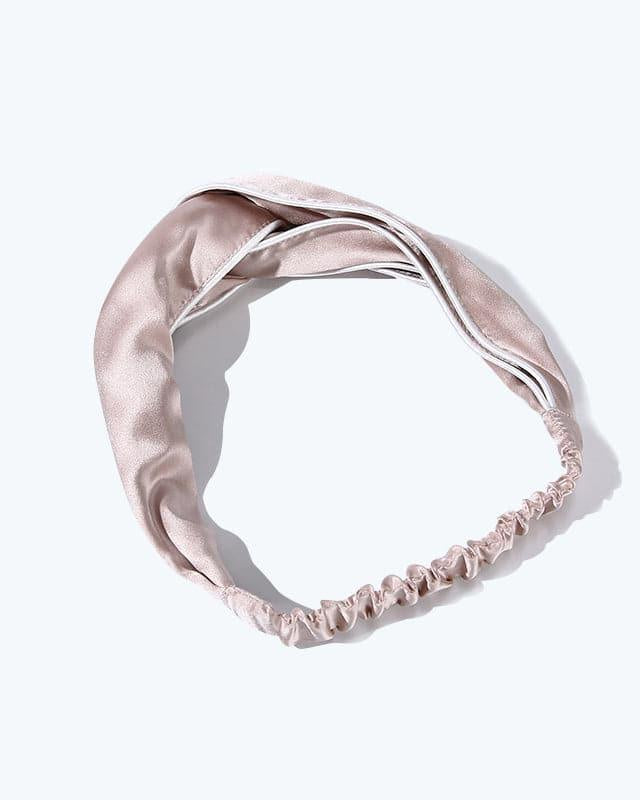 Piping Elastic Silk Hair Bands For Ladies, Pink