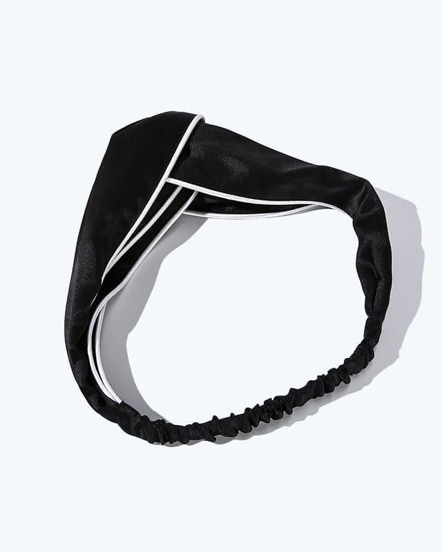 Piping Elastic Silk Hair Bands For Ladies, Black