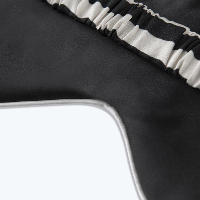 Pure Silk Eye Mask Stripe Pattern, Black