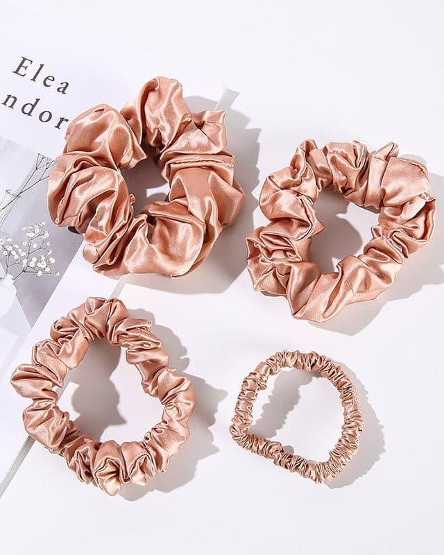 22 Momme Silk Hair Scrunchies 4PCS, Pink