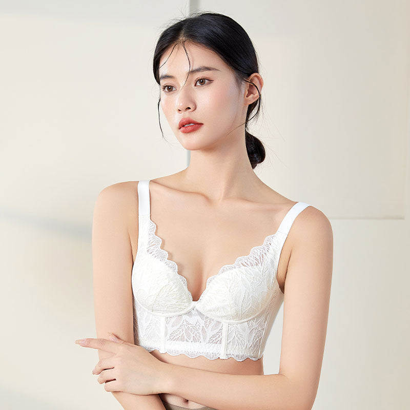 Soft 100% Silk Bra with Lace Details - DAISYSILK