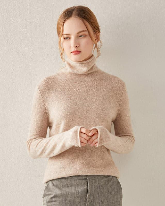Soft Thin Knit Cashmere Sweater Light Camel