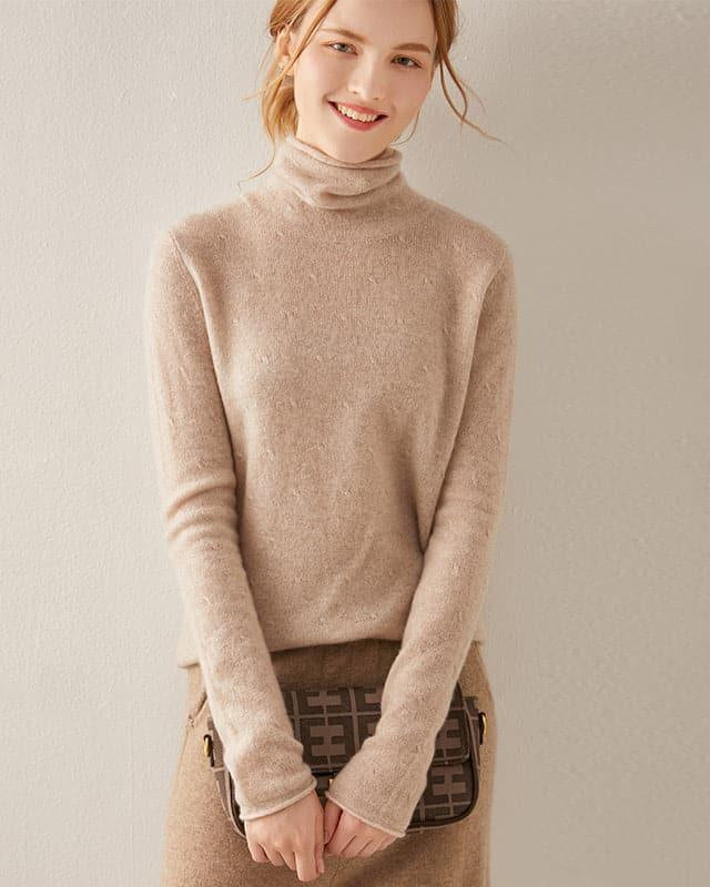 Soft Thin Knit Cashmere Sweater Light Camel