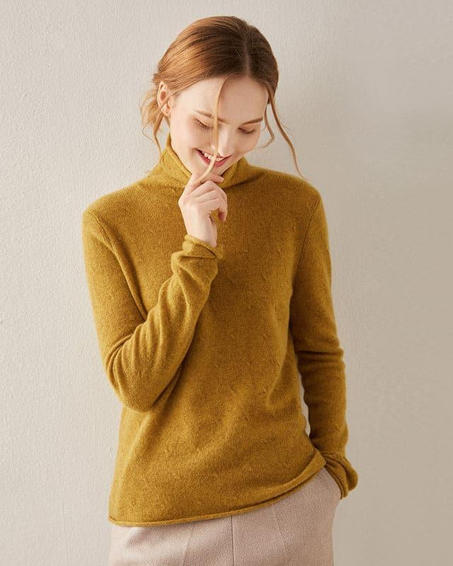 Soft Thin Knit Cashmere Sweater Yellow