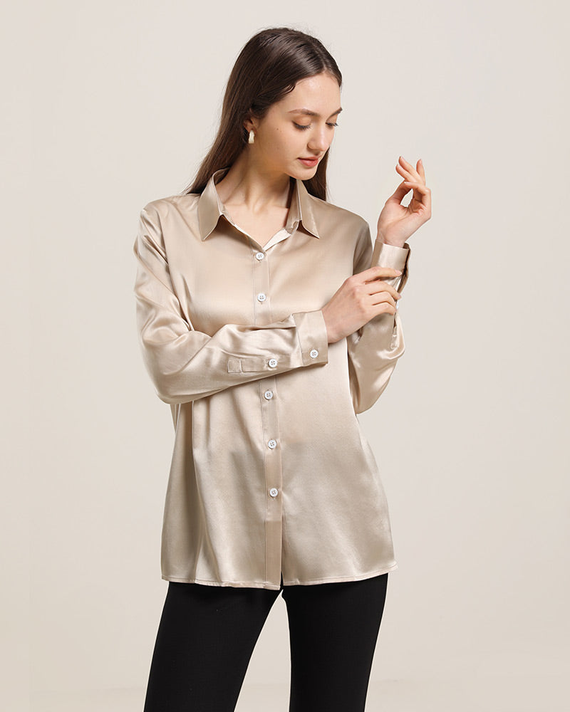 Women's Basic Silk Shirt - DAISYSILK