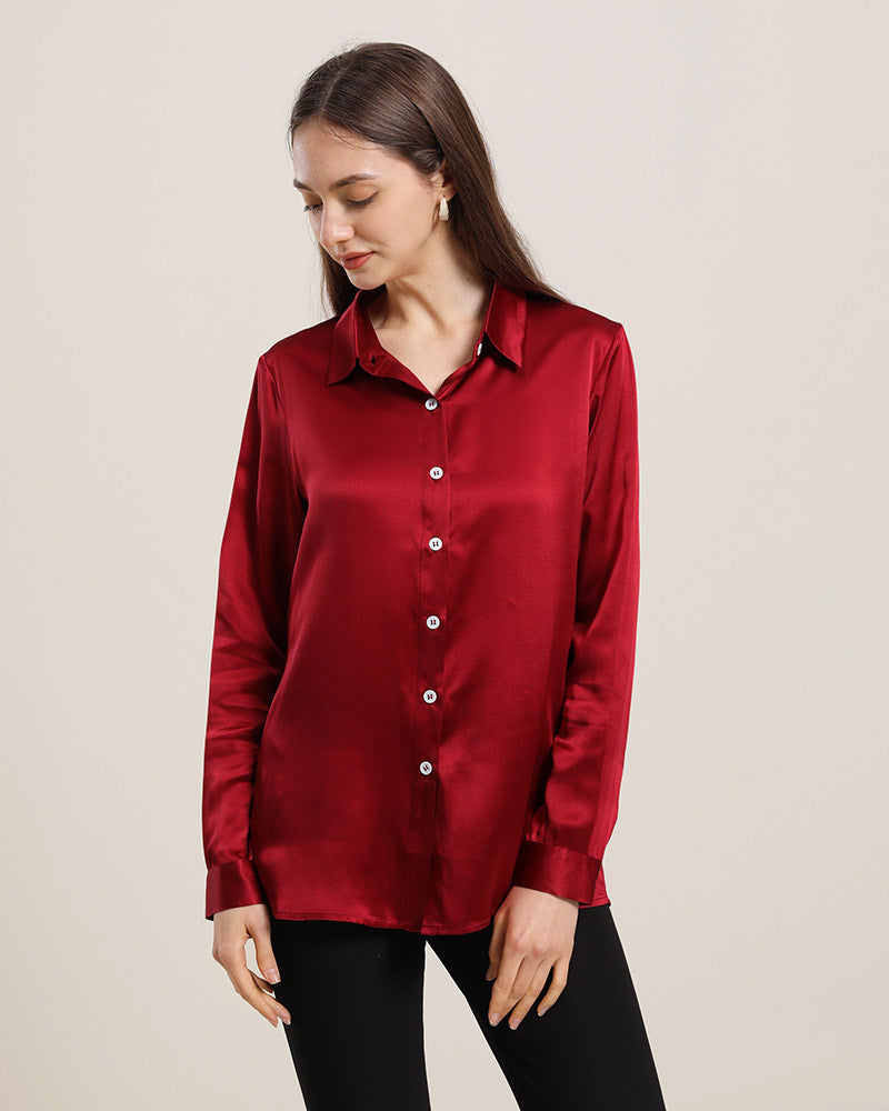 Women's Basic Silk Shirt - DAISYSILK