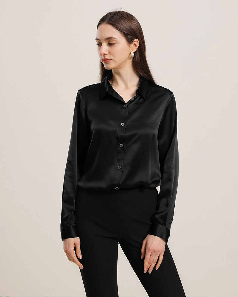 Women's Basic Silk Shirt - DAISYSILK
