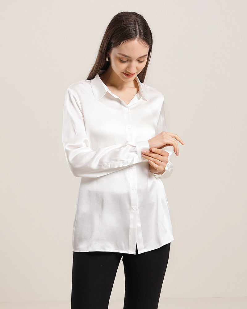 Women's Basic Silk Shirt - DAISYSILK
