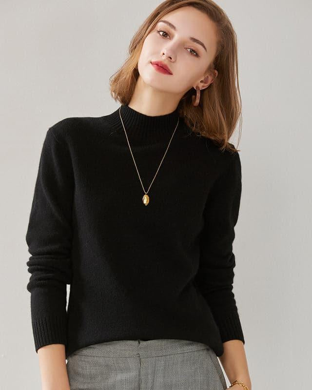 Women's Mock Neck Cashmere Sweater - DAISYSILK