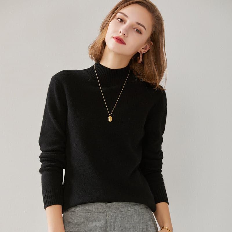Women's Mock Neck Cashmere Sweater - DAISYSILK