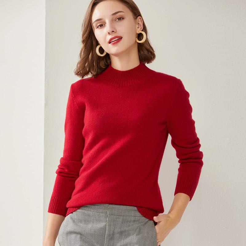 Women's Mock Neck Cashmere Sweater - DAISYSILK
