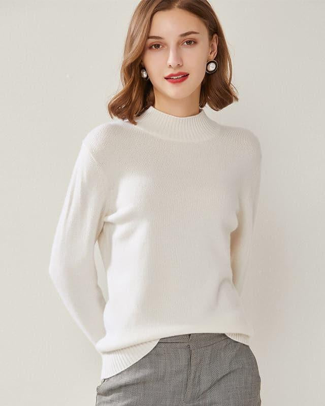 Women's Mock Neck Cashmere Sweater - DAISYSILK