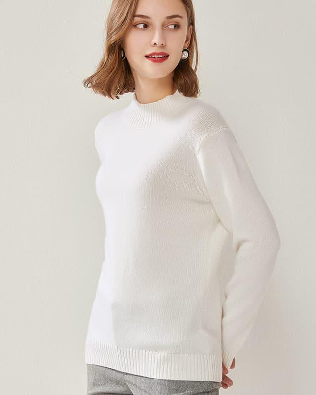 Women's Mock Neck Cashmere Sweater - DAISYSILK