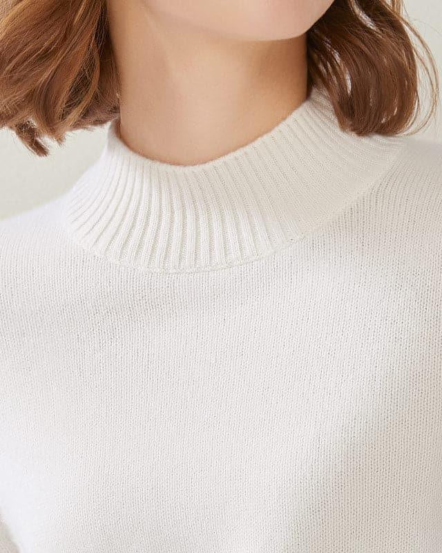 Women's Mock Neck Cashmere Sweater - DAISYSILK