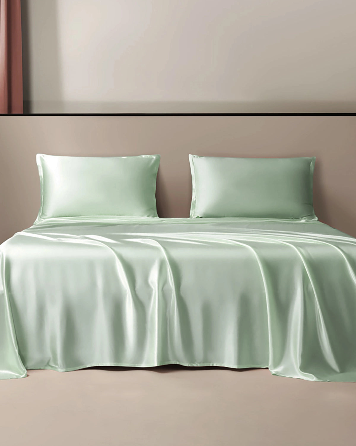 Real Silk Flat Sheet, Light Green