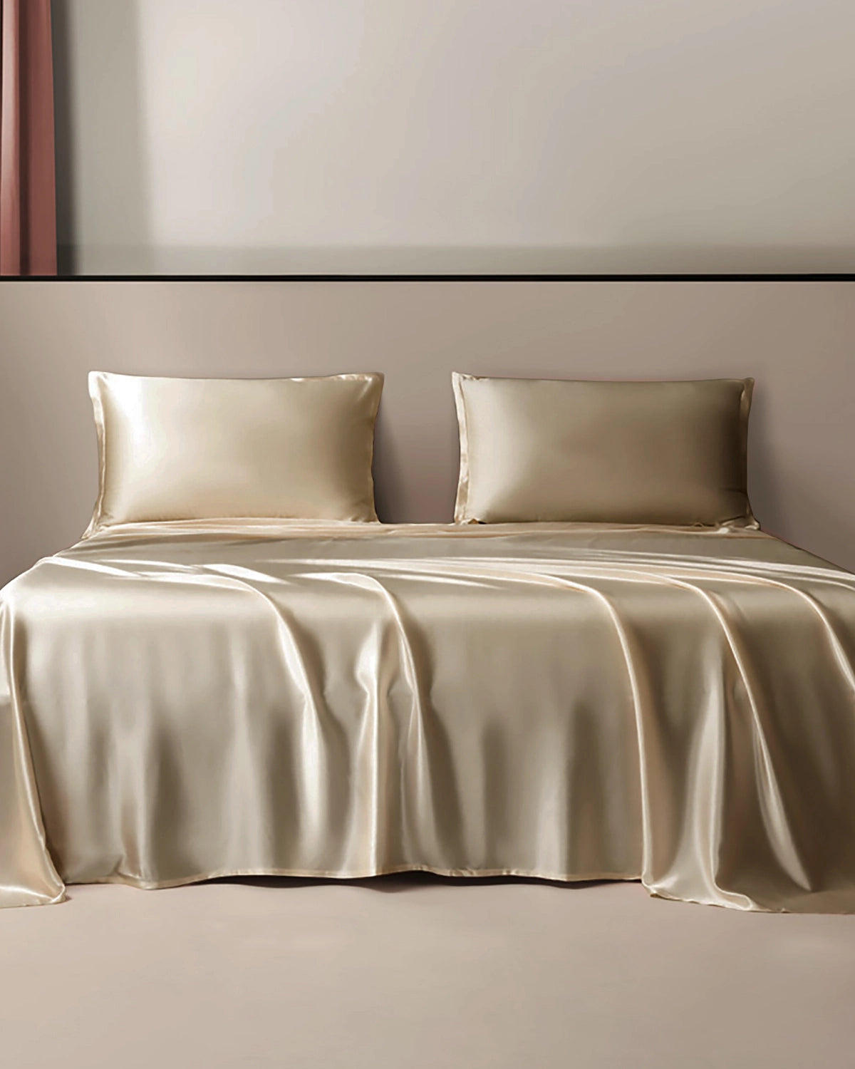19 Momme Silk Flat Sheet, Champagne