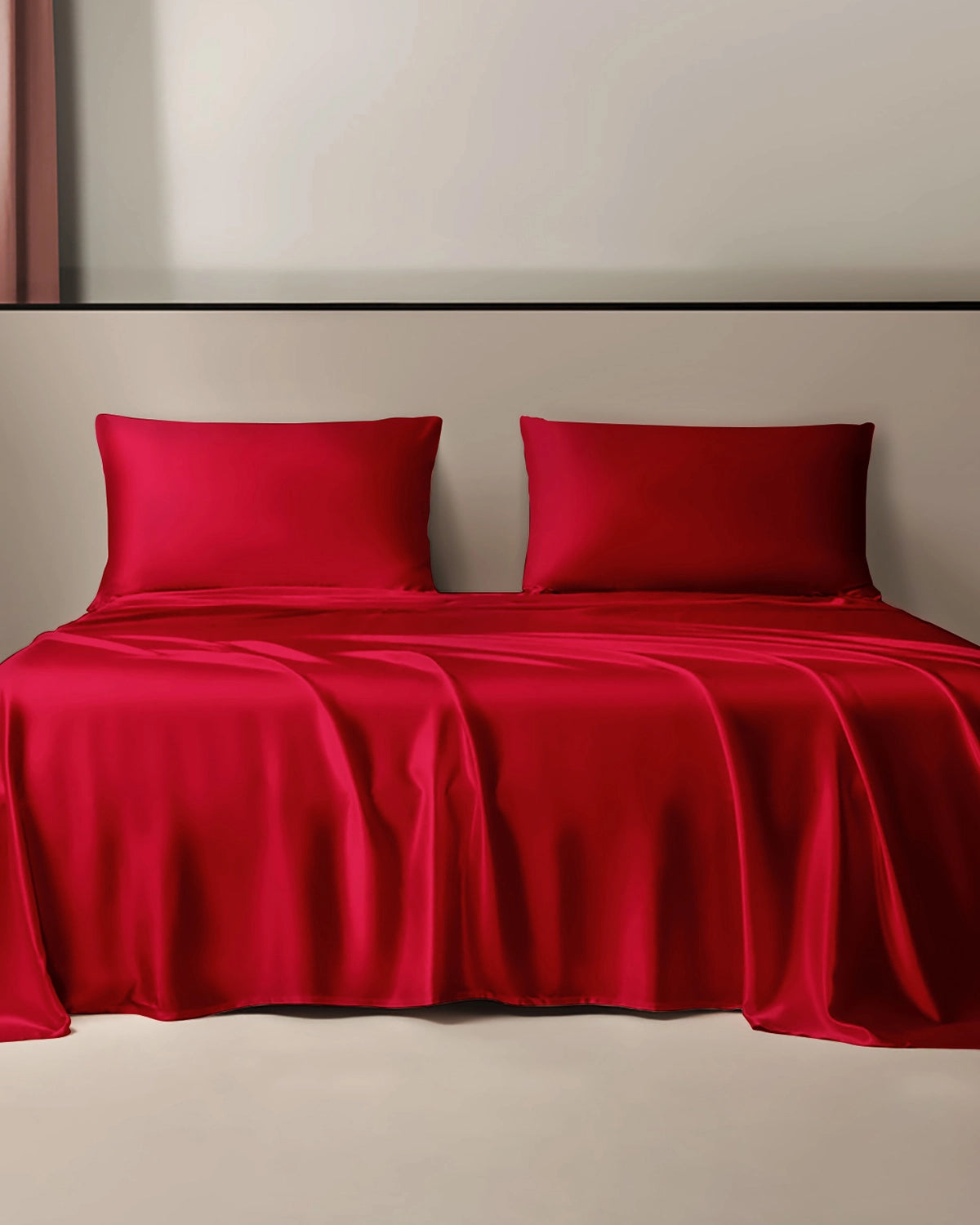 19 Momme 3PCS Silk Flat Sheet Set, Red