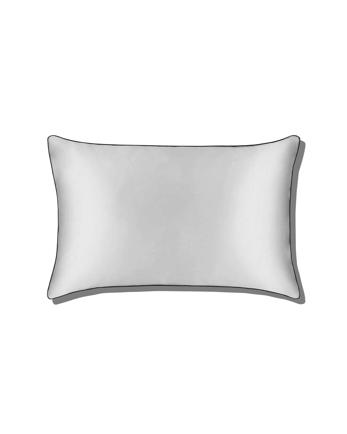 19 Momme Pure Silk Piping Pillowcase, Grey