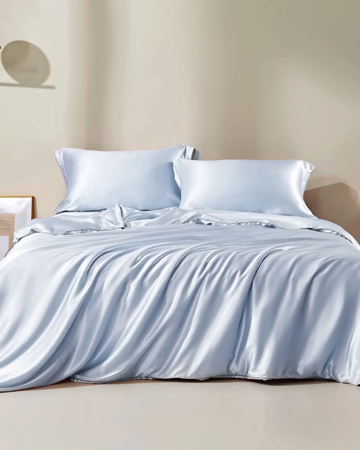 19 Momme Seamless Silk Duvet Cover, Light Blue