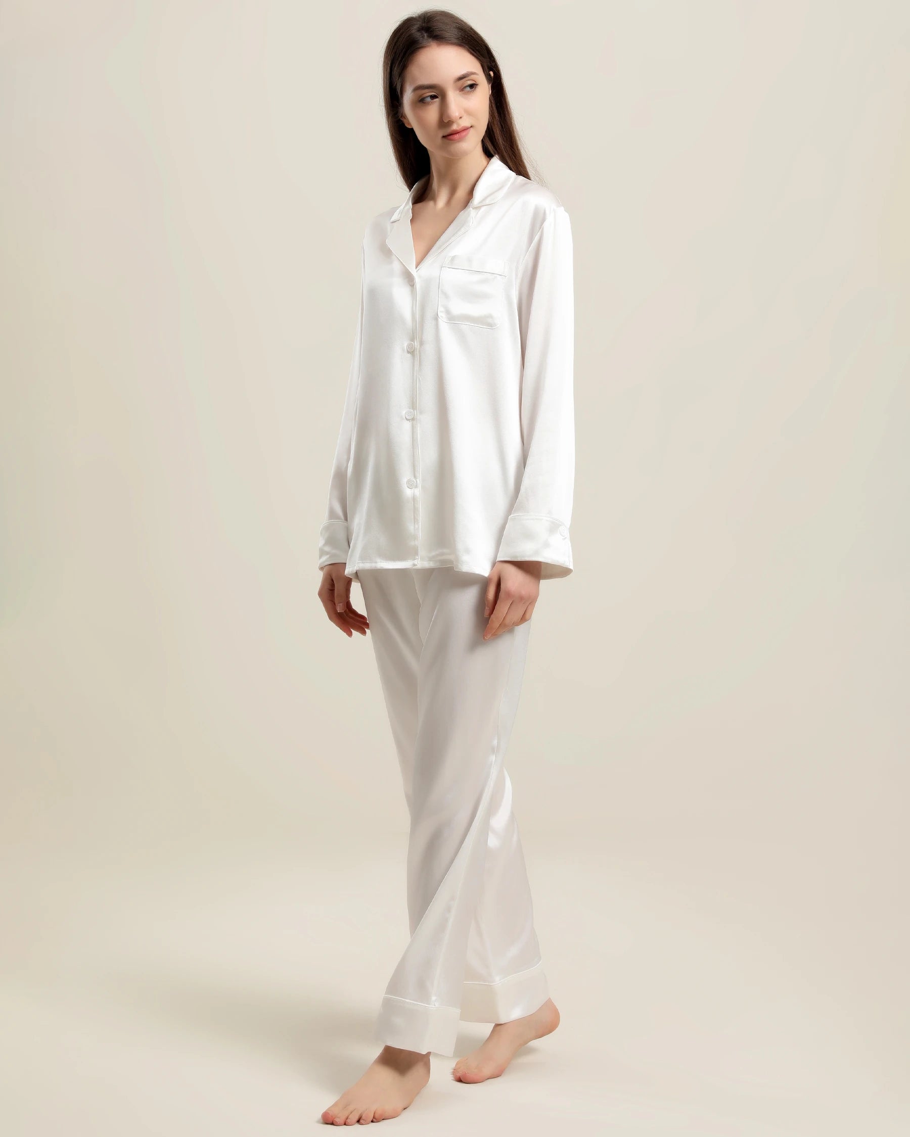 22 Momme Classic Silk Pajamas Set Ivory