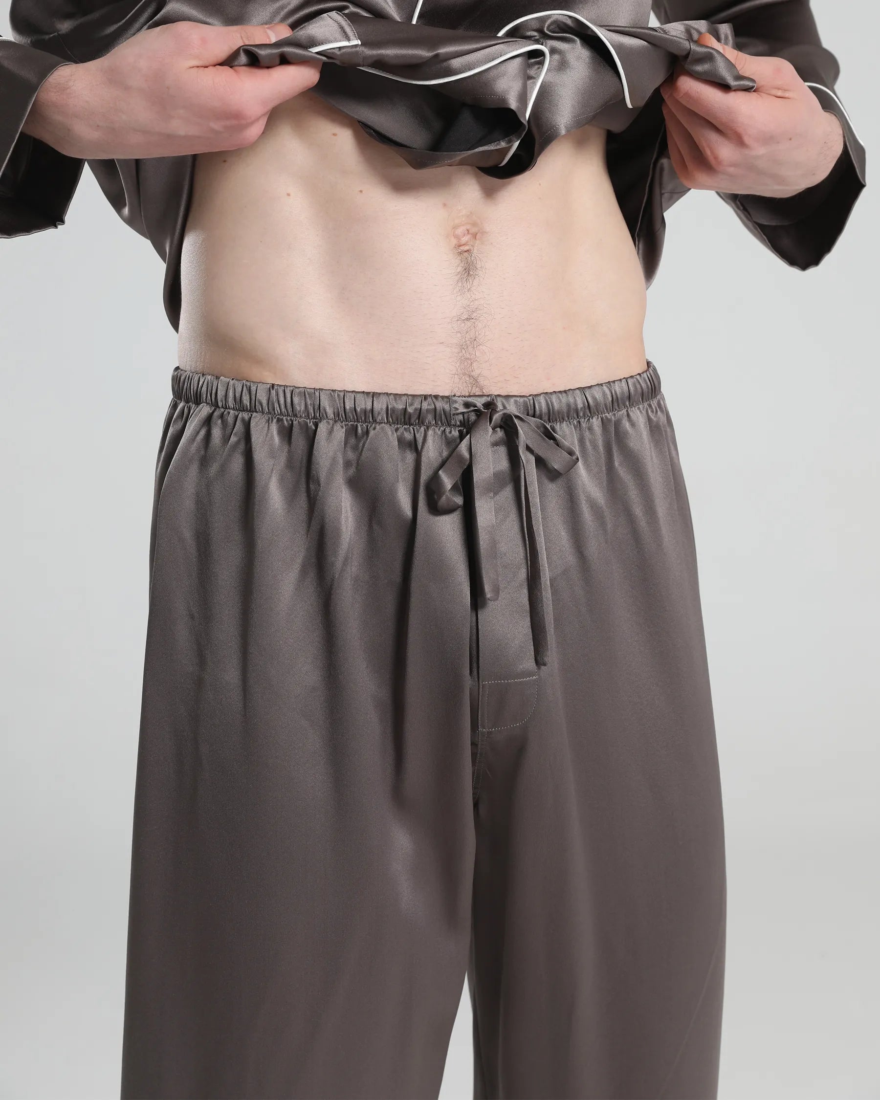 22 Momme Piping Silk Pajamas Set For Men - DAISYSILK