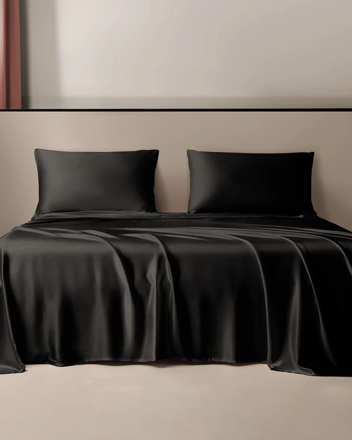 22 Momme 3PCS Silk Flat Sheet Set, Black