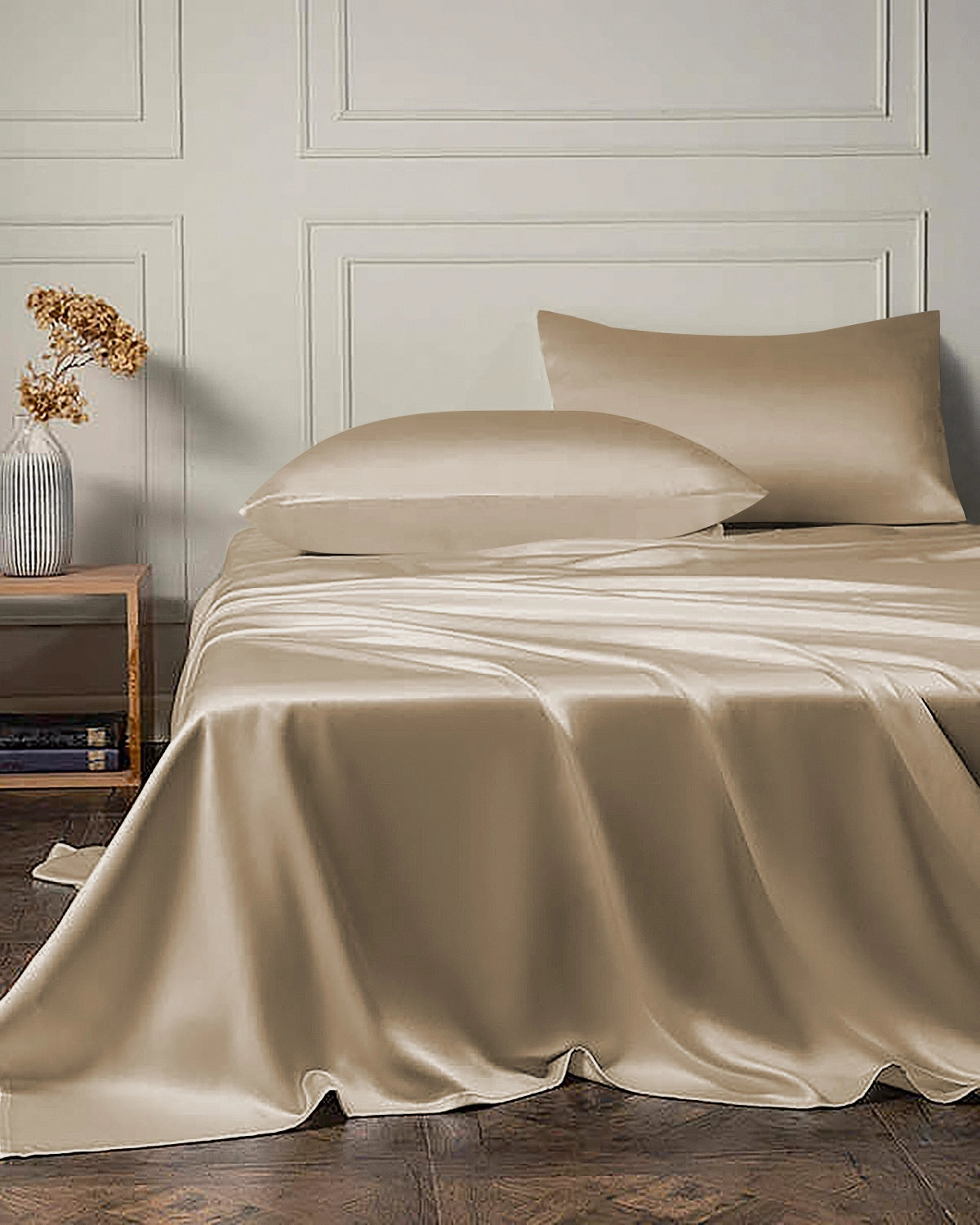 22 Momme 4PCS Silk Flat Sheet Fitted Sheet Set
