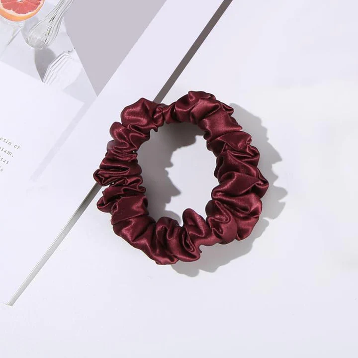 Silk Hair Loop Scrunchy, Red