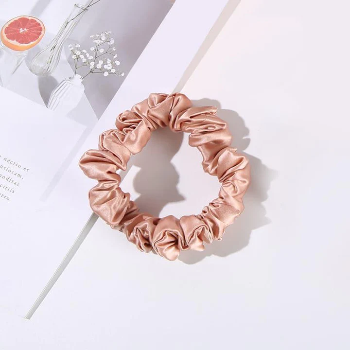 Silk Hair Loop Scrunchy, Caramel