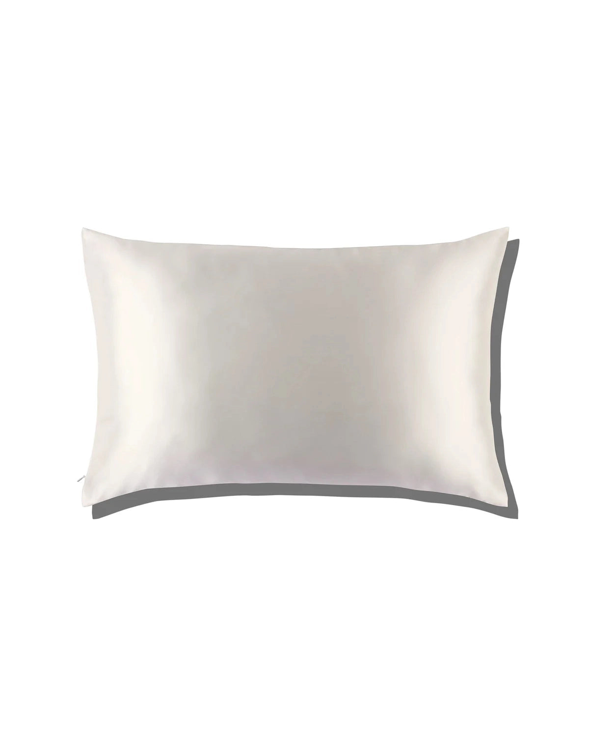 Zippered Silk European Pillowcase, White