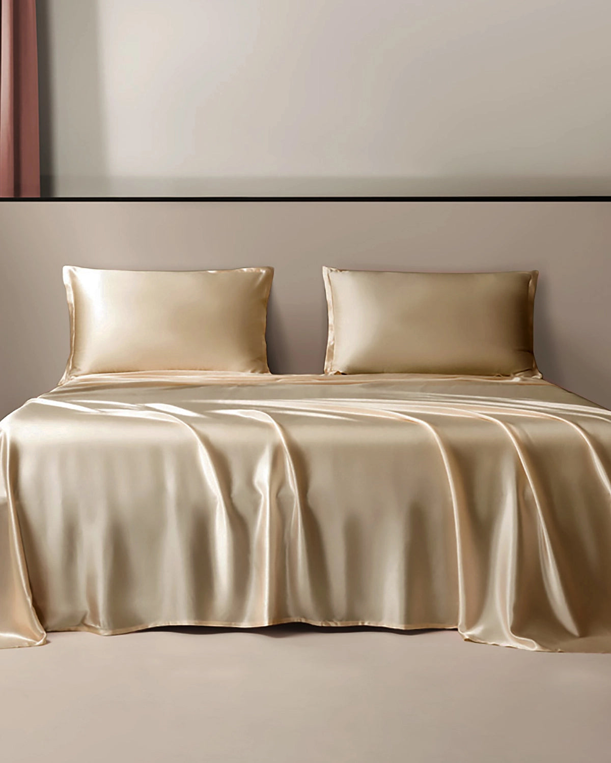 Pure Silk Flat Sheet, Champagne