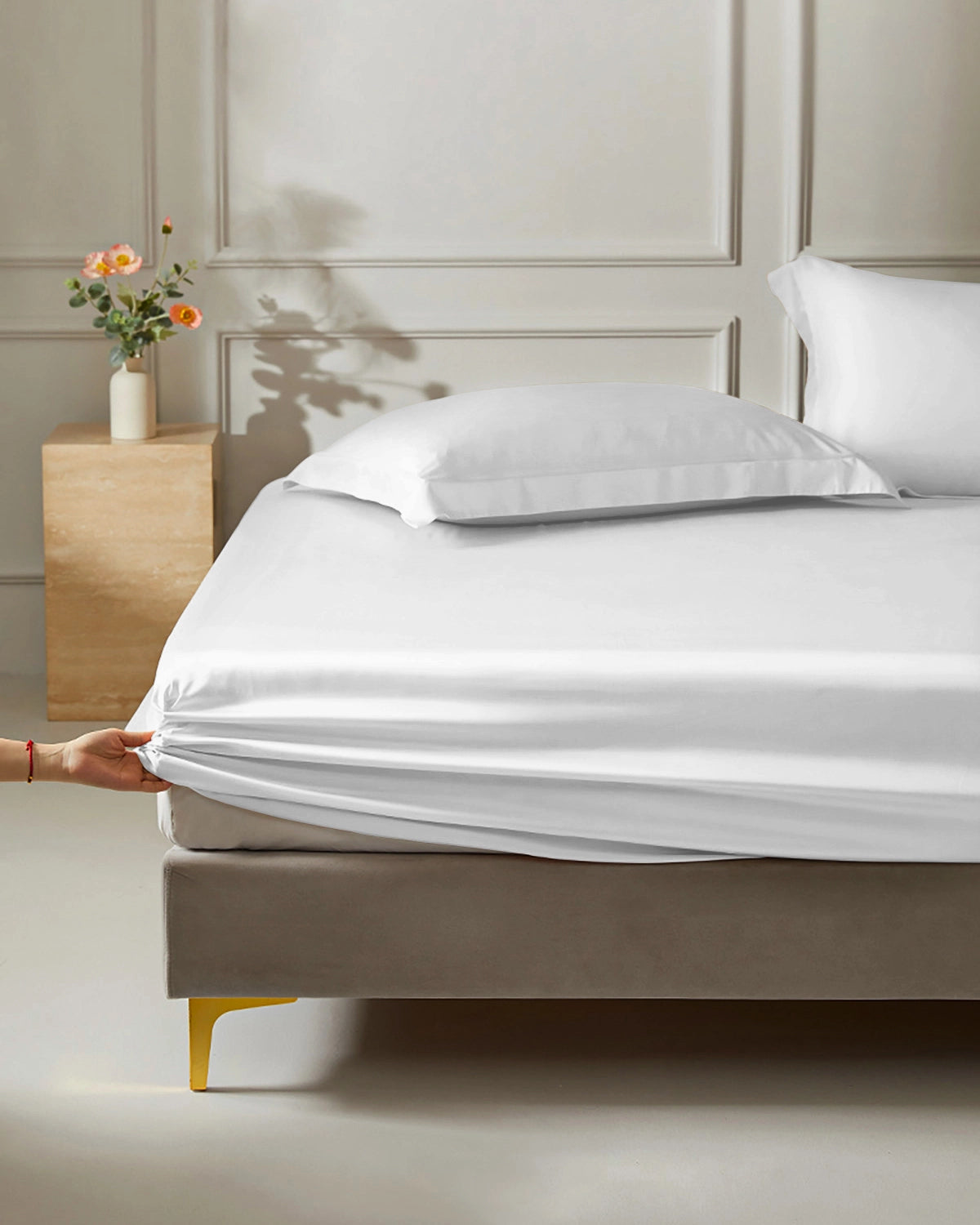 25 Momme Silk Fitted Sheet, Ivory