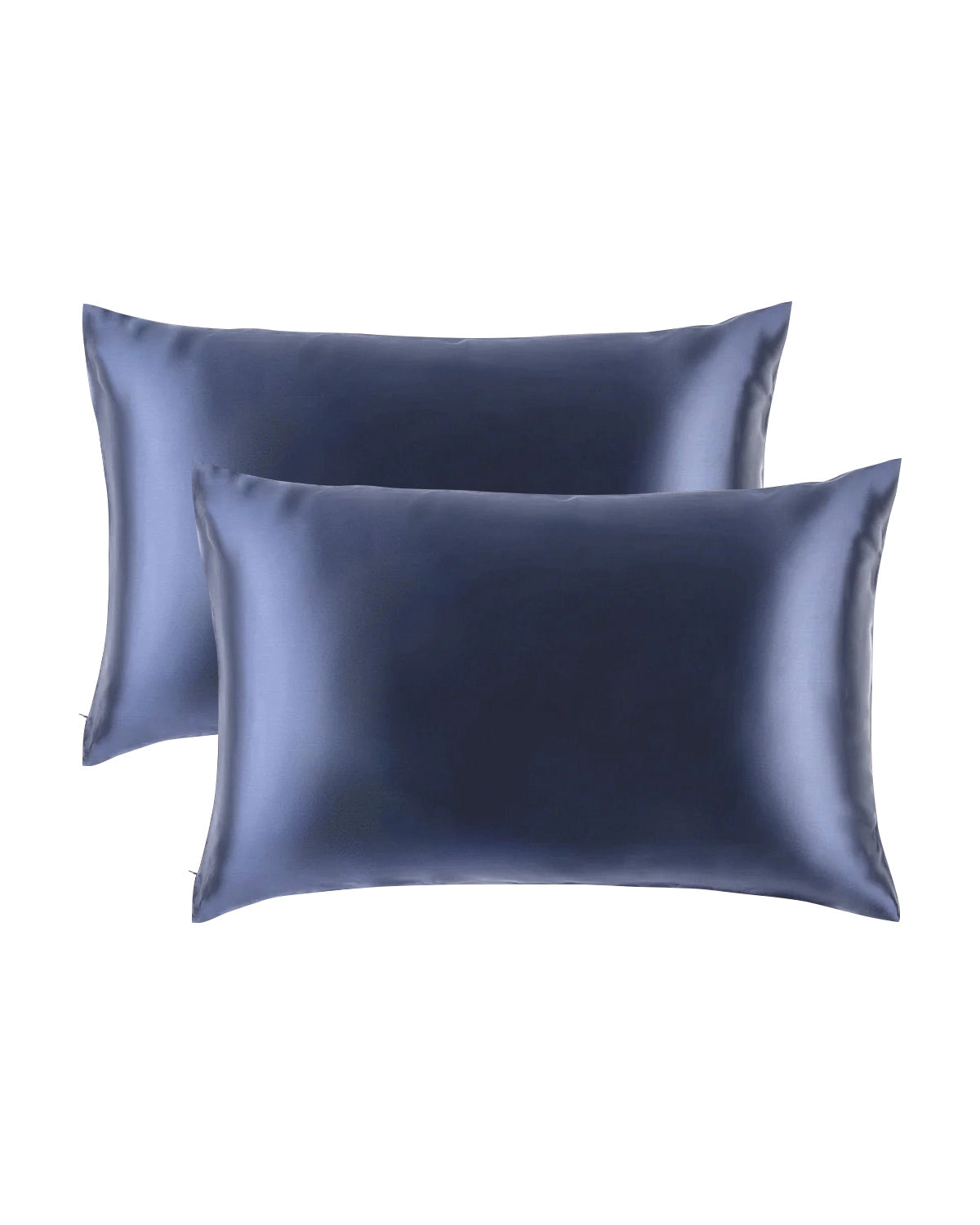 2PCS 19 Momme Silk Hidden Zipper Pillowcases, Dusty Blue