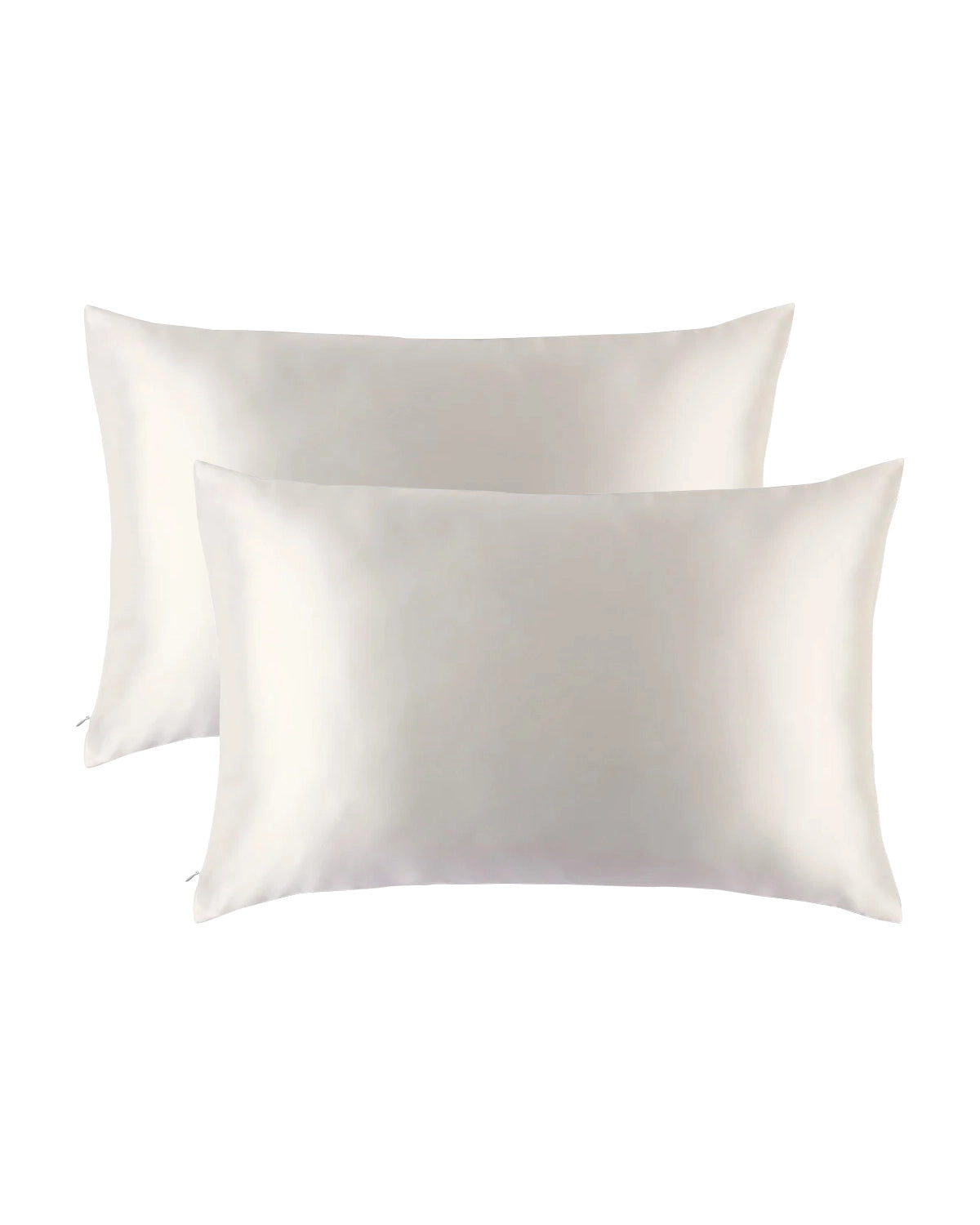 2PCS 19 Momme Silk Hidden Zipper Pillowcases, Ivory
