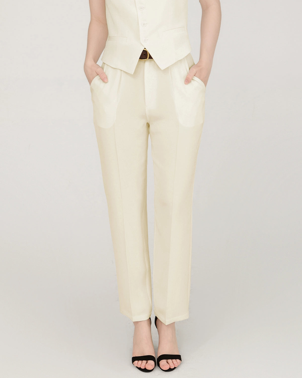 40 Momme Silk Sculpted Straight Pants - DAISYSILK