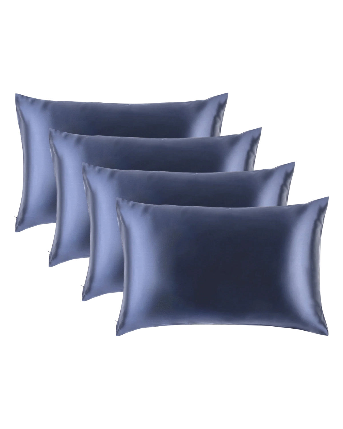 4PCS 19 Momme Silk Pillowcase with Hidden Zipper, Dusty Blue