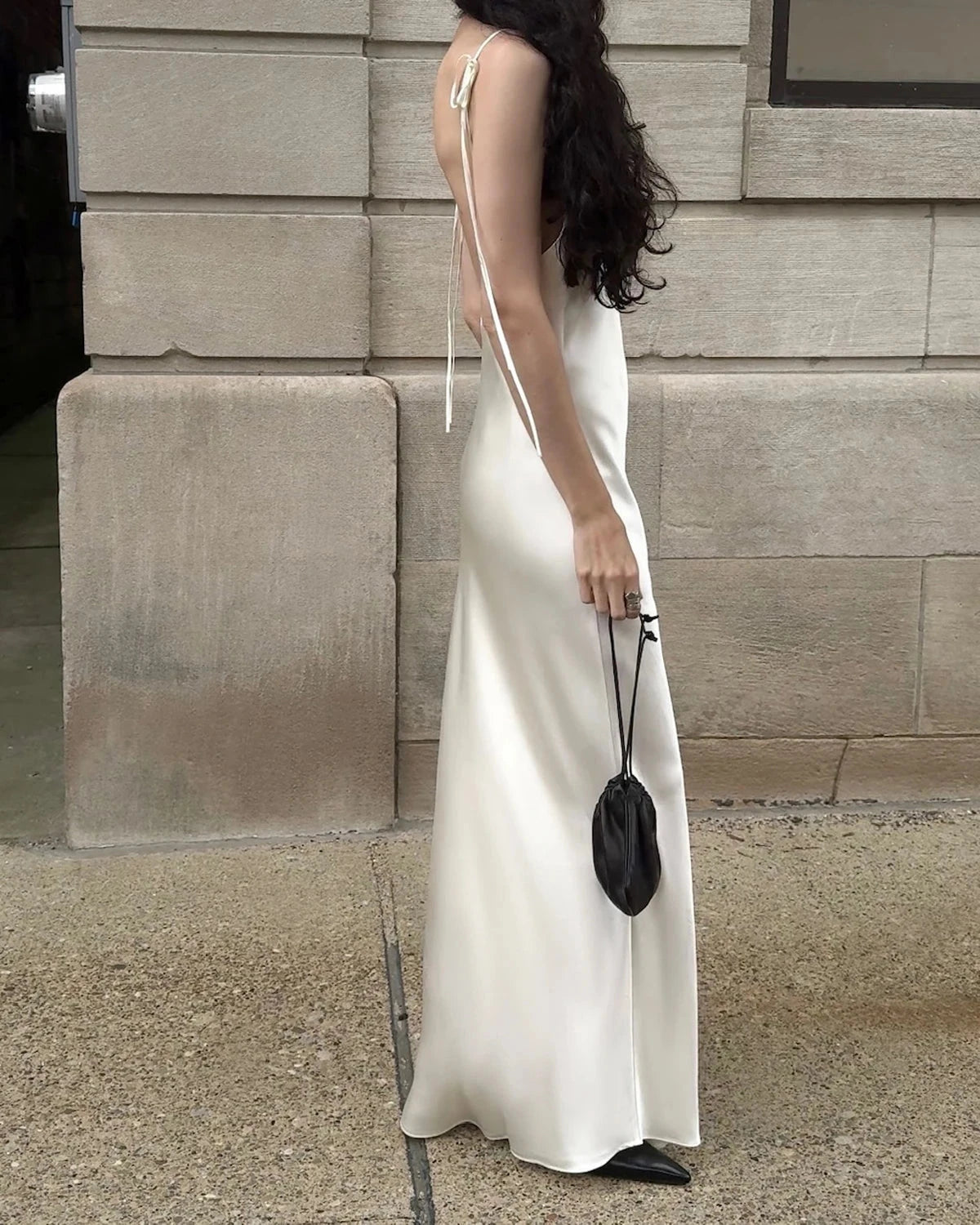 Backless Cami Maxi Silk Dress - DAISYSILK