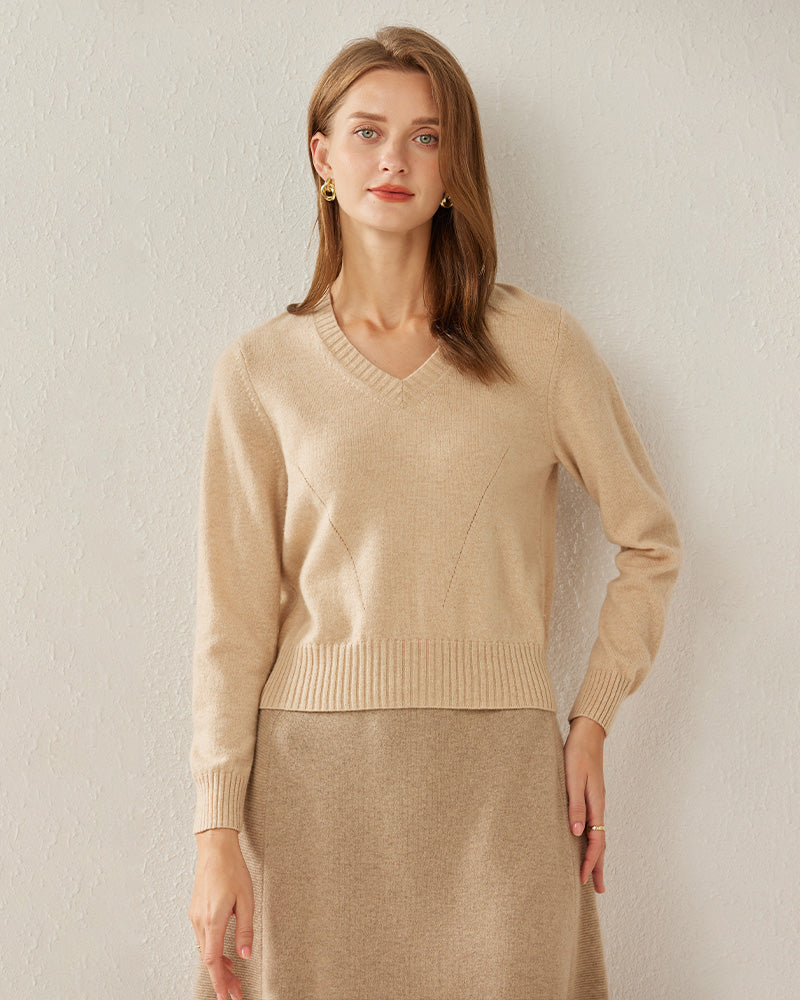Basic V Neck Cashmere Sweater