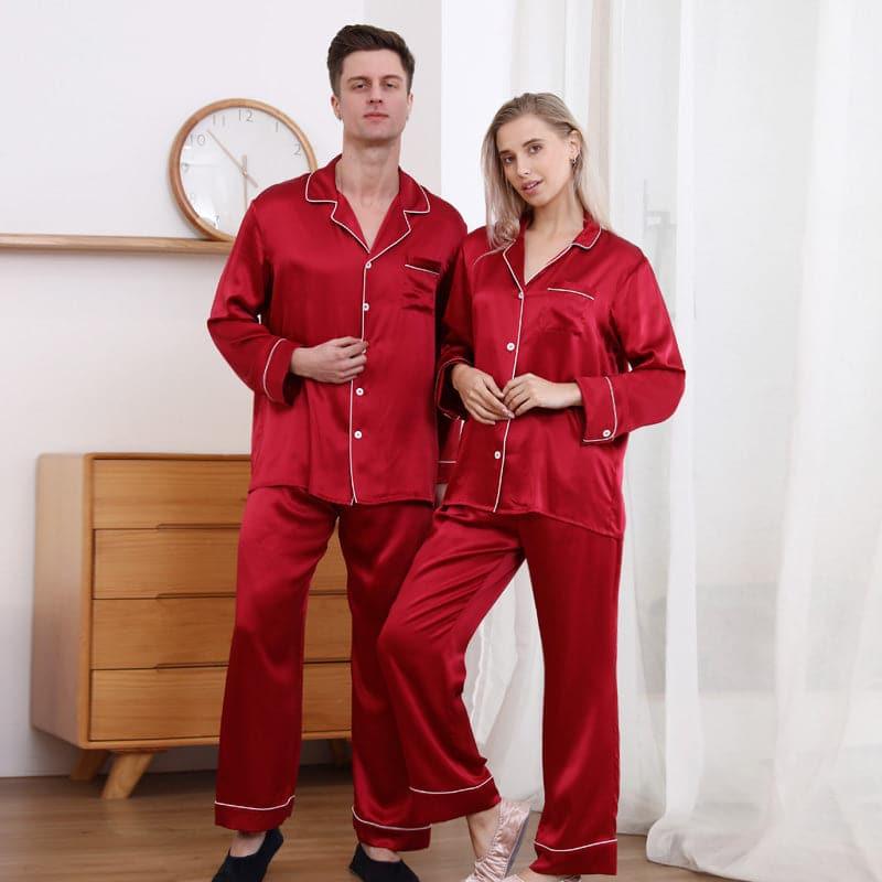 Classic Couple Matching Silk Pajamas Set - DAISYSILK