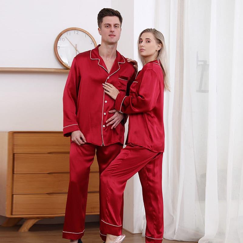 Classic Couple Matching Silk Pajamas Set - DAISYSILK