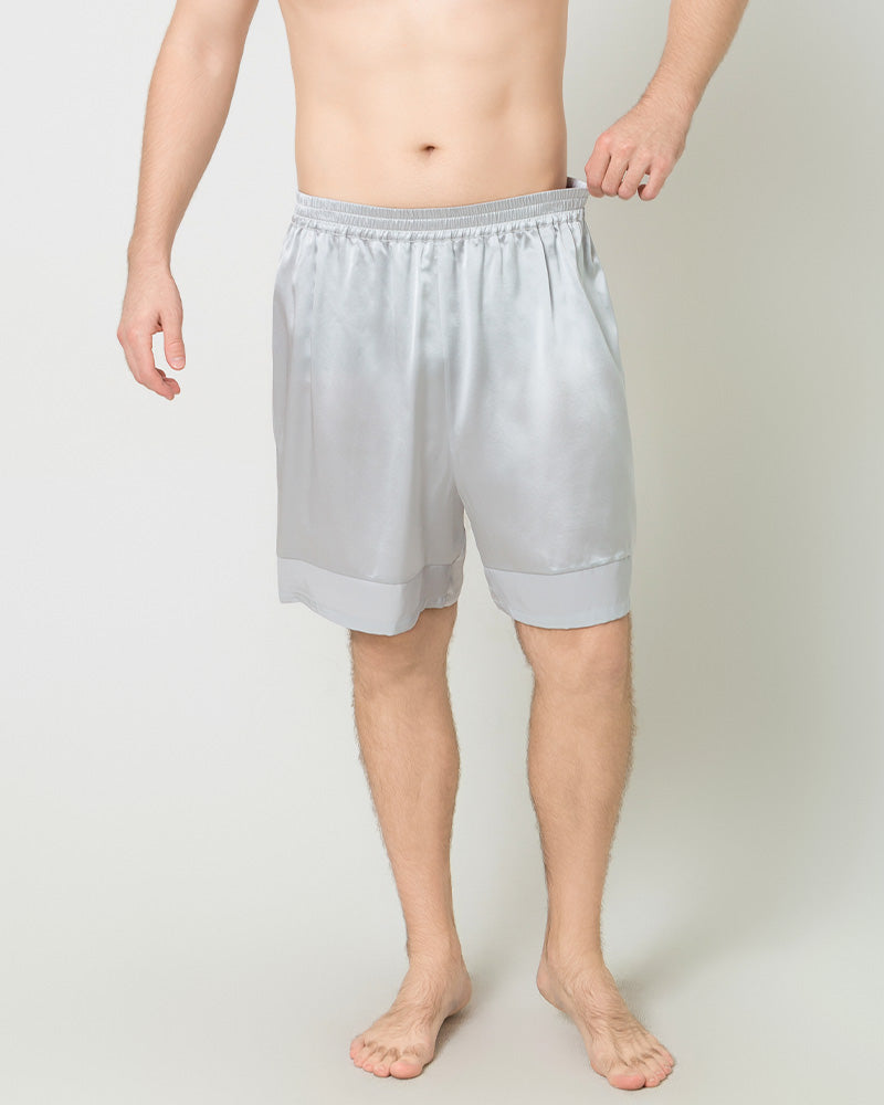 Comfortable Silk Luxury Men Shorts, Grey