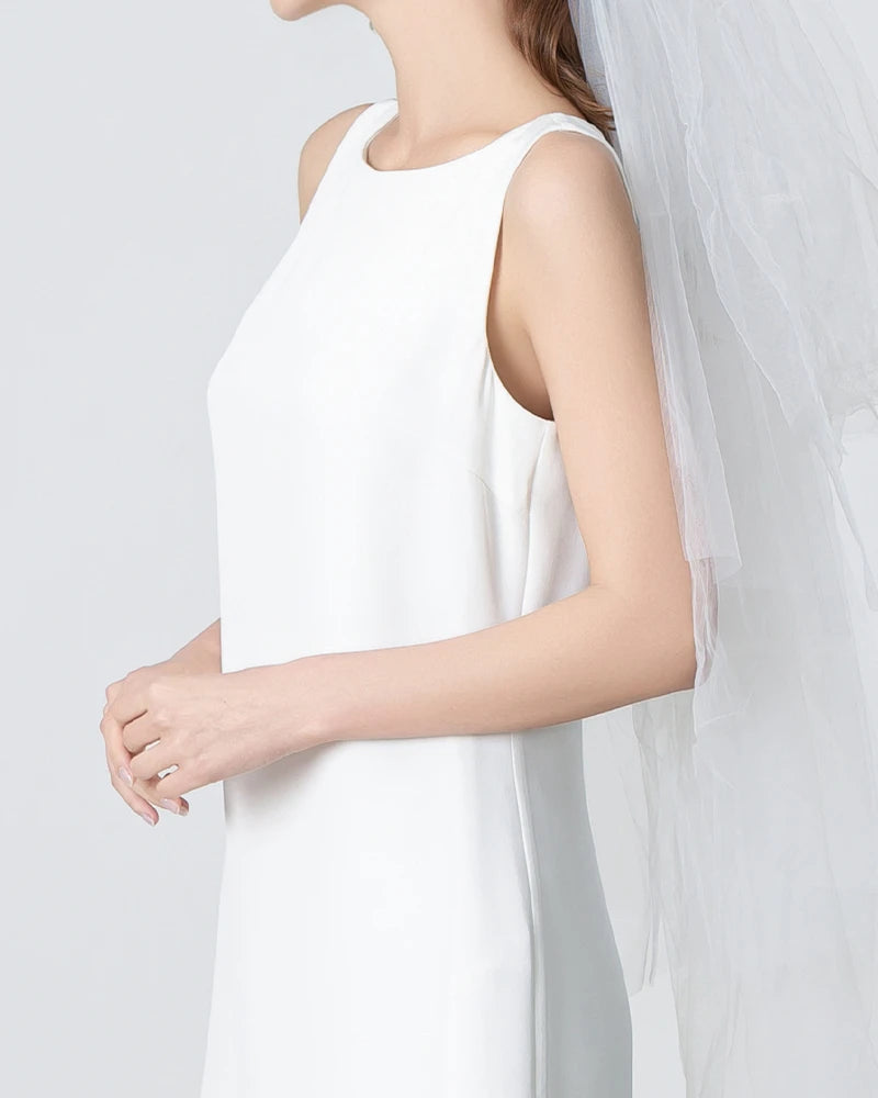 40 Momme A-line Silk Dress, White