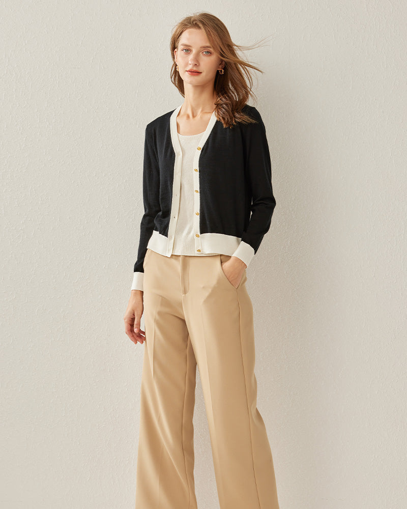 Cropped Women's Cozy Sweater Cardigan - DAISYSILK