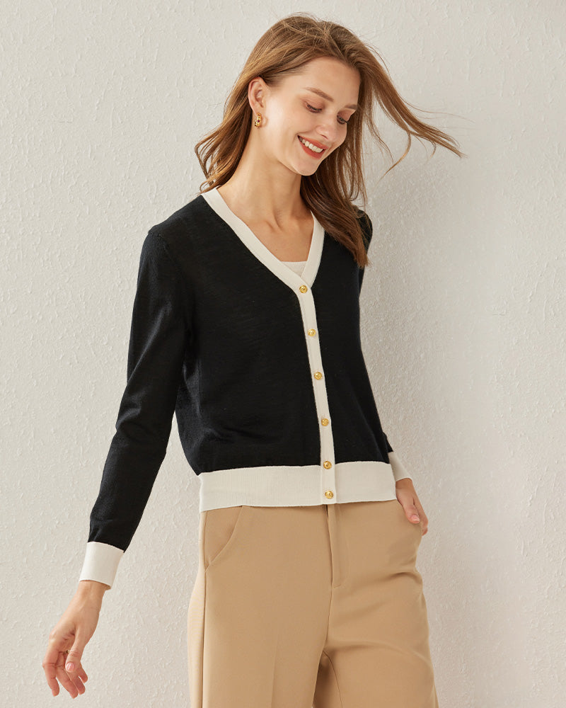 Cropped Women's Cozy Sweater Cardigan - DAISYSILK