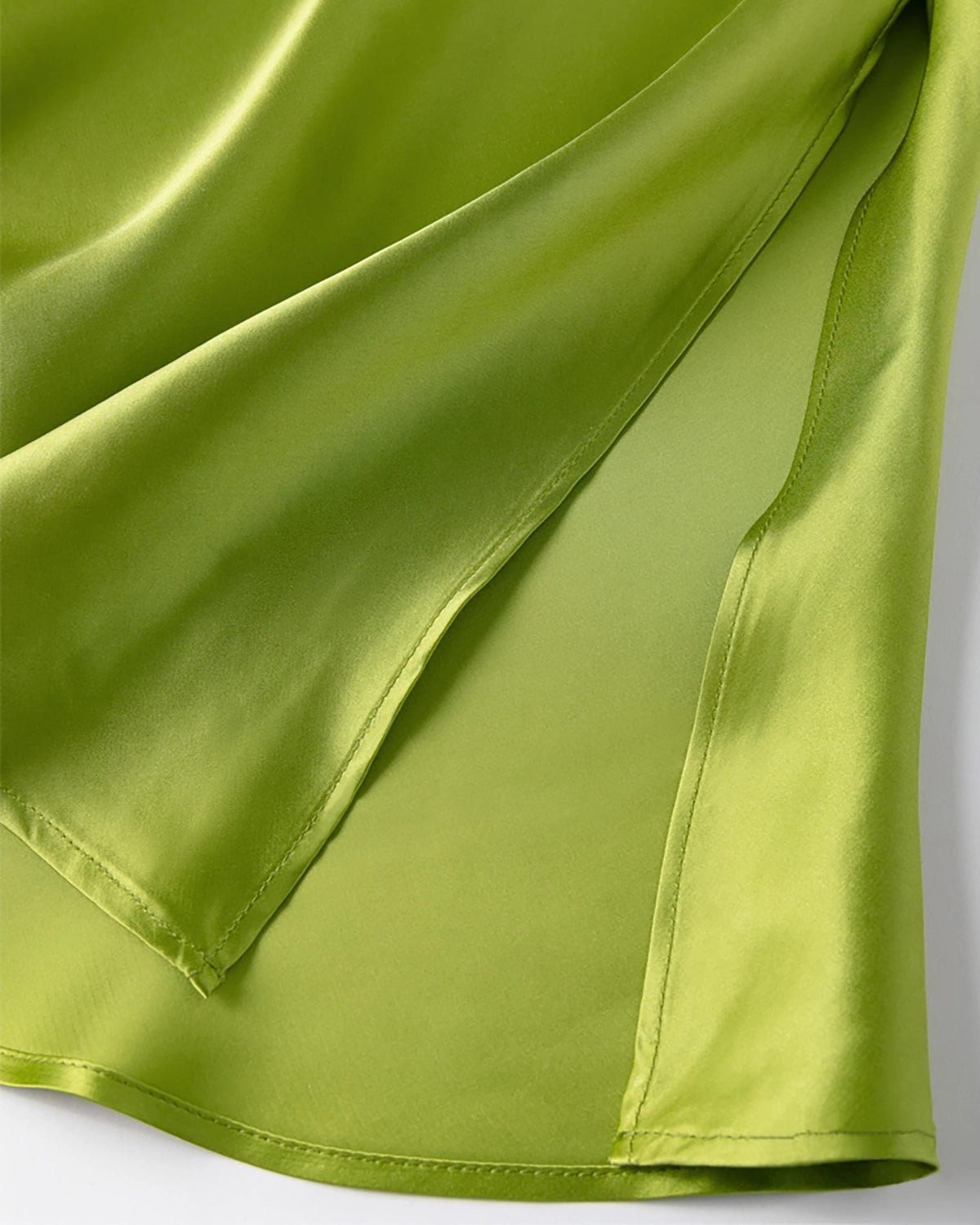 22 Momme Silk Midi Skirt, Mustard Green