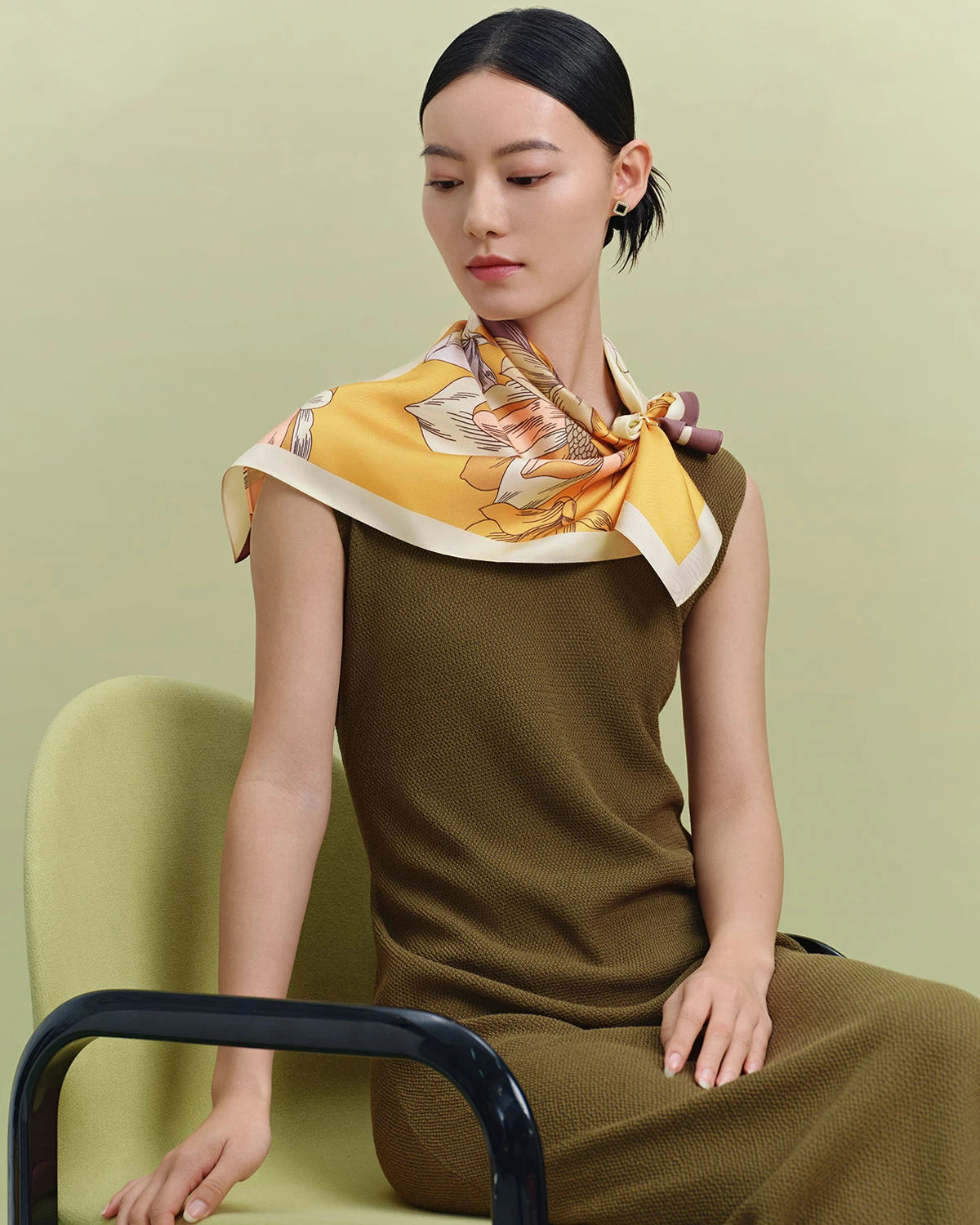 Flowers Print Silk Shawl Scarf - DAISYSILK